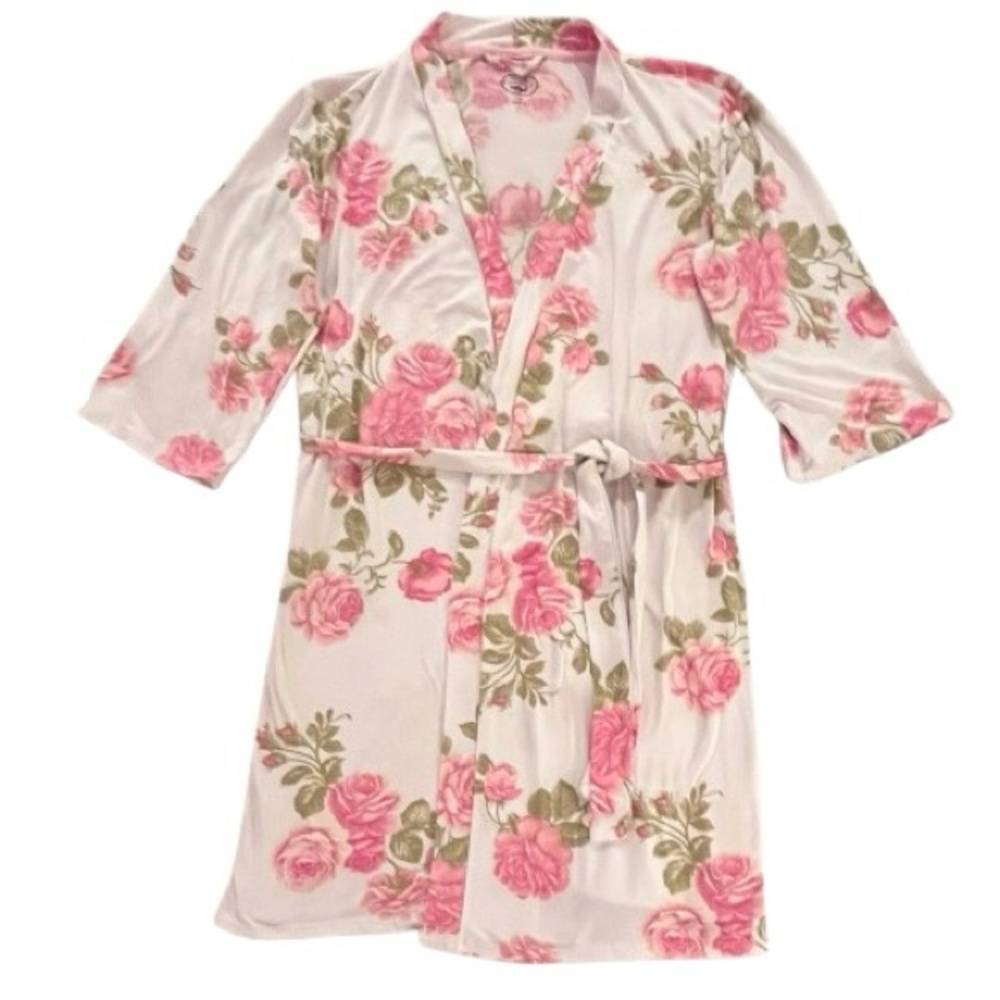 Laura Ashley- Cottage Rose Super Soft Short Robe. Size: small